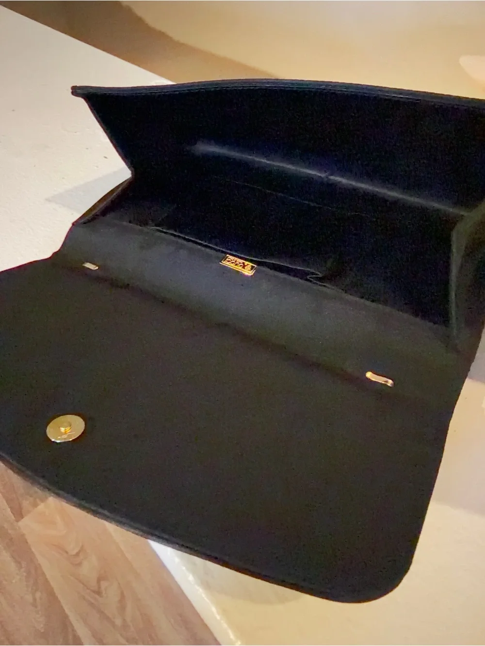 Vintage Gucci Black Satin Bow Evening Clutch Formal Designer Bag